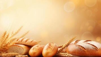 Different bread. Web banner with copy space. photo
