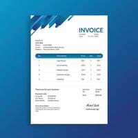 Creative Abstract Invoice Design Template vector