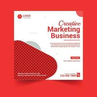 Creative Marketing Business Red Social Post Design Template vector