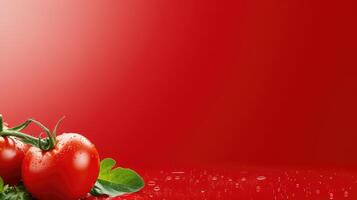 Tomatoes. Web banner with copy space. Generative AI photo