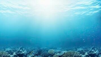 Sea, ocean water. Web banner with copy space. Generative AI photo