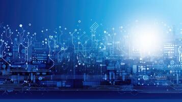 Technology, tech, network abstract background. Web banner with copy space. photo