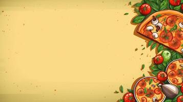 Pizza. Web banner with copy space. photo