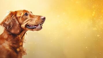Dog, cute pet. Web banner with copy space. photo