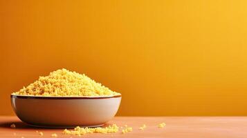 Cous cous, couscous. Web banner with copy space. Generative AI photo