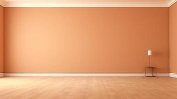 Empty room, modern interior design, wall. Web banner with copy space. Generative AI photo