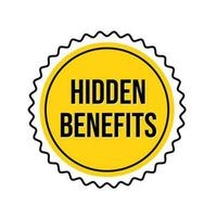 Hidden benefits advantage money business company icon label badge design vector