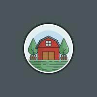 beautiful farm house logo template vector. vector