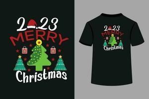 alegre Navidad 2023 camiseta diseño vector