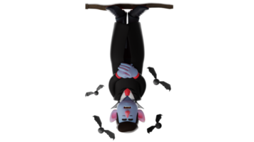 3d illustration. une calme dracula 3d dessin animé personnage. dracula est tombée endormi dans un à l'envers vers le bas position. dracula a été vu en train de dormir solidement et entouré par une lot de chauves-souris en volant. 3d dessin animé personnage png