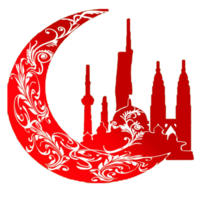 logo sticker moon and muslim building png