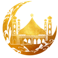 autocollant logo icône mosquée et lune png