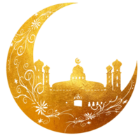 autocollant logo icône mosquée et lune png