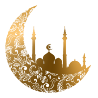 logo sticker moon and muslim building png