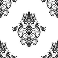 Damask floral motif tile pattern. Luxury tile isolated element. vector