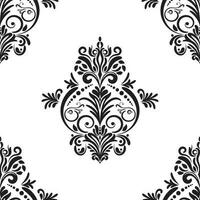 Damask floral motif tile pattern. Luxury tile isolated element. vector