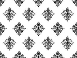 Damask seamless pattern. Black flowers Luxury Royal Wallpaper. Floral Background. vector