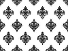 Damask seamless pattern. Black flowers Luxury Royal Wallpaper. Floral Background. vector