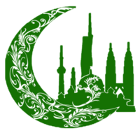 logotyp klistermärke måne och muslim byggnad png