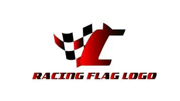 animatie video van de racing vlag en de brief c