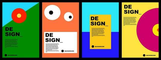 abstract flat background set for banner, poster, template, design, flyer, brochure, etc vector