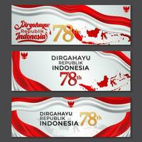 Collection of banner Dirgahayu Republik Indonesia, which means Independence Day of Republic of Indonesia vector