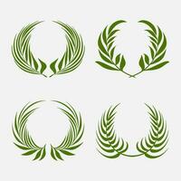 simple green wreath set vector