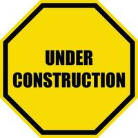 Under construction octagon shape sign vector . Under construction industrial sign