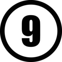 Number 9 icon in a circle . Number nine icon vector illustration for web and phone interface