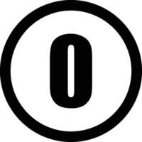 Number 0 icon circle vector isolated on white background . Number zero icon