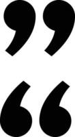 Double quote icon vector . Quotation mark symbol isolated on white background