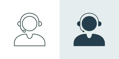 Call center Customer Service Icon. Call Center Operator Wearing Headphone vector illustration