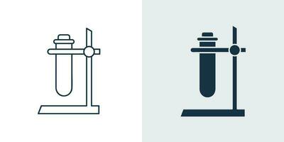 Laboratory test icon vector. Lab test tube icon outline and solid illustration vector