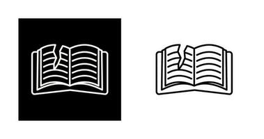 icono de vector de libro rasgado