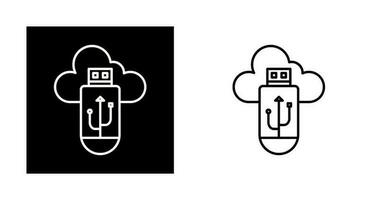 icono de vector de nube usb