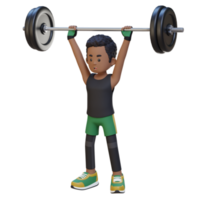 3D Sportsman Character Building Shoulder Strength with Overhead Press Workout png