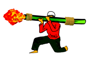 ikon logotyp klistermärke av malaysiska bazooka endast spela för firande efter fasta månad png