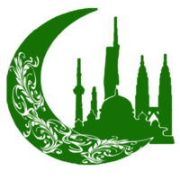 Logo Aufkleber Mond und Muslim Gebäude png