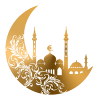 logo sticker moon and muslim building png