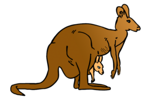 sticker icoon logo van kangoeroe png