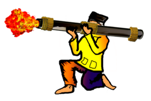 icoon logo sticker van Maleis bazooka enkel en alleen Speel voor viering na vastend maand png