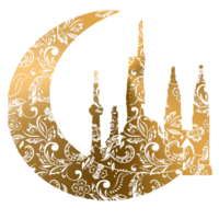 logo sticker moon and muslim building png