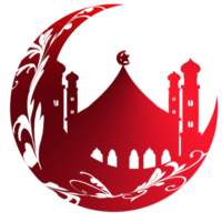 autocollant logo icône mosquée et lune png