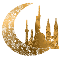 logo sticker moon and muslim building png