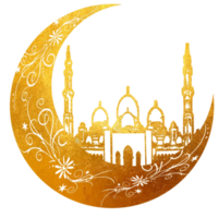 autocollant logo icône mosquée et lune png