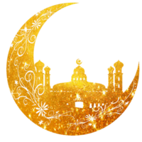 autocollant logo icône mosquée et lune png