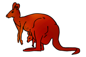 Aufkleber Symbol Logo von Känguru png