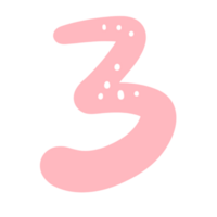 Number 3 watercolor png