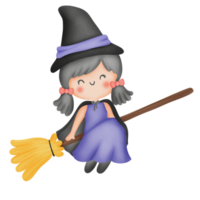 Halloween sorcière aquarelle png