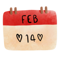 valentine kalender vattenfärg png